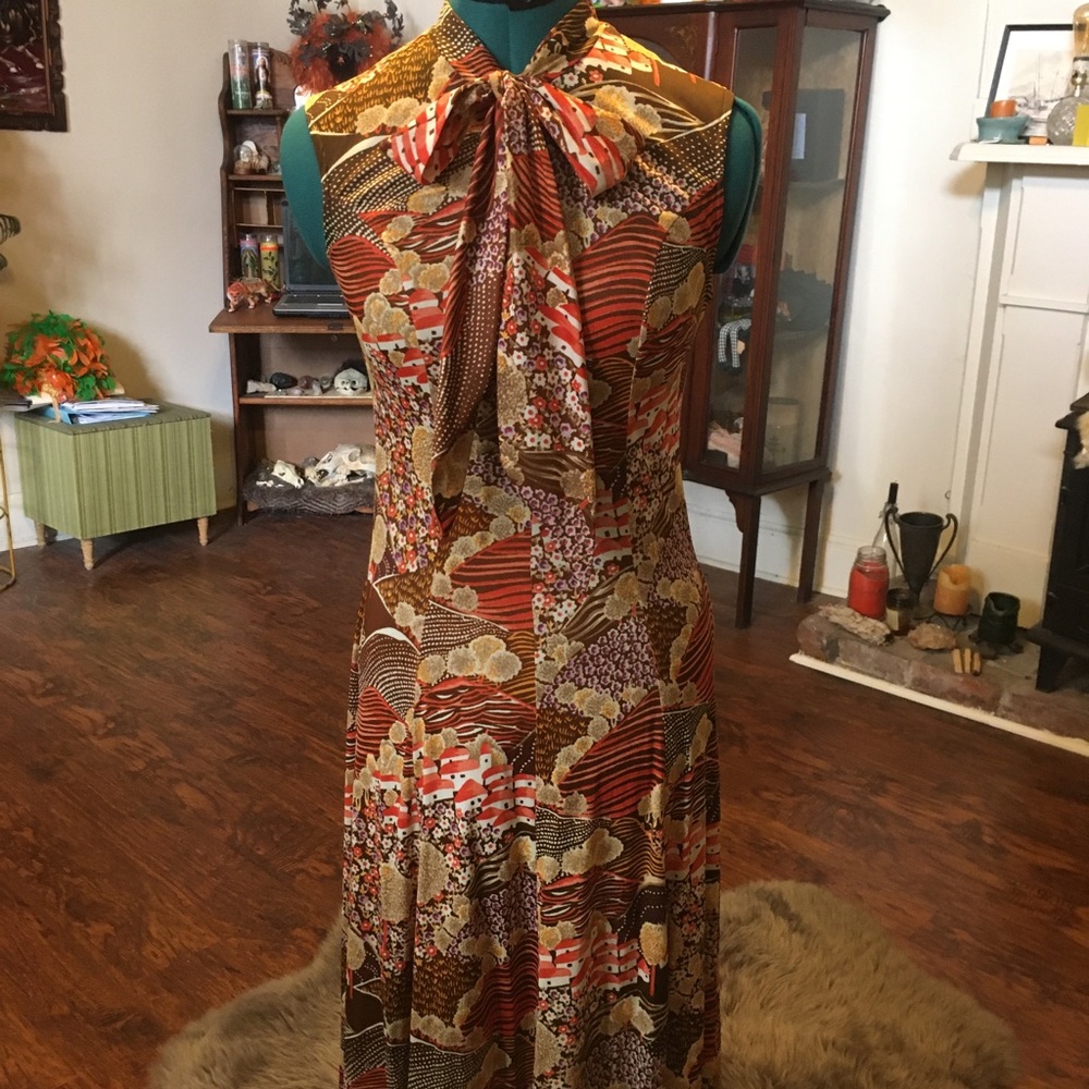 Vintage Handmade Dress with Pussycat Bow